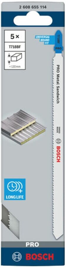 Bosch PRO Metal Sandwich T718BF Stichsägeblatt, 180 mm, 5-tlg. (2608655114)