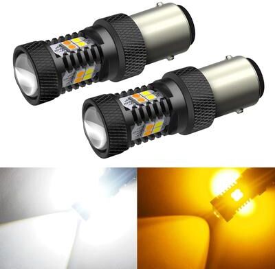 All Categories Goods Amber White LED Turn Signal Bulbs, DRL, Anti Hyper Flash Technology, Upgrade Your Vehicle Lighting Performance 1157 white Yellow 2pcs