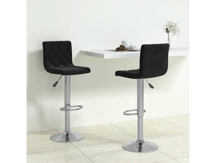 Tabourets de bar 2 pcs - VIDAXL - noir velours - Cadre durable - design élégant(3234)