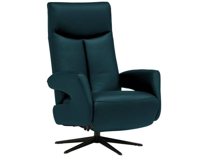 Welnova Relaxsessel, Blau, Metall, Echtleder, Spaltleder, 74x105x82 cm, Fussart wählbar, Stoffauswahl, Relaxfunktion, Wohnzimmer, Sessel, Relaxsessel