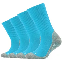 4er Pack camano Pro Tex Crew Socken Kinder 0032 - turquoise 27-30