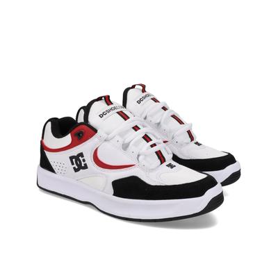 Skateschuh DC SHOES "Kalynx Zero", Herren, Gr. 7, schwarz-weiß (schwarz, weiß, rot), Obermaterial: Leder (Kuh) / Futter: Textil / Außensohle: Gummi., Schuhe