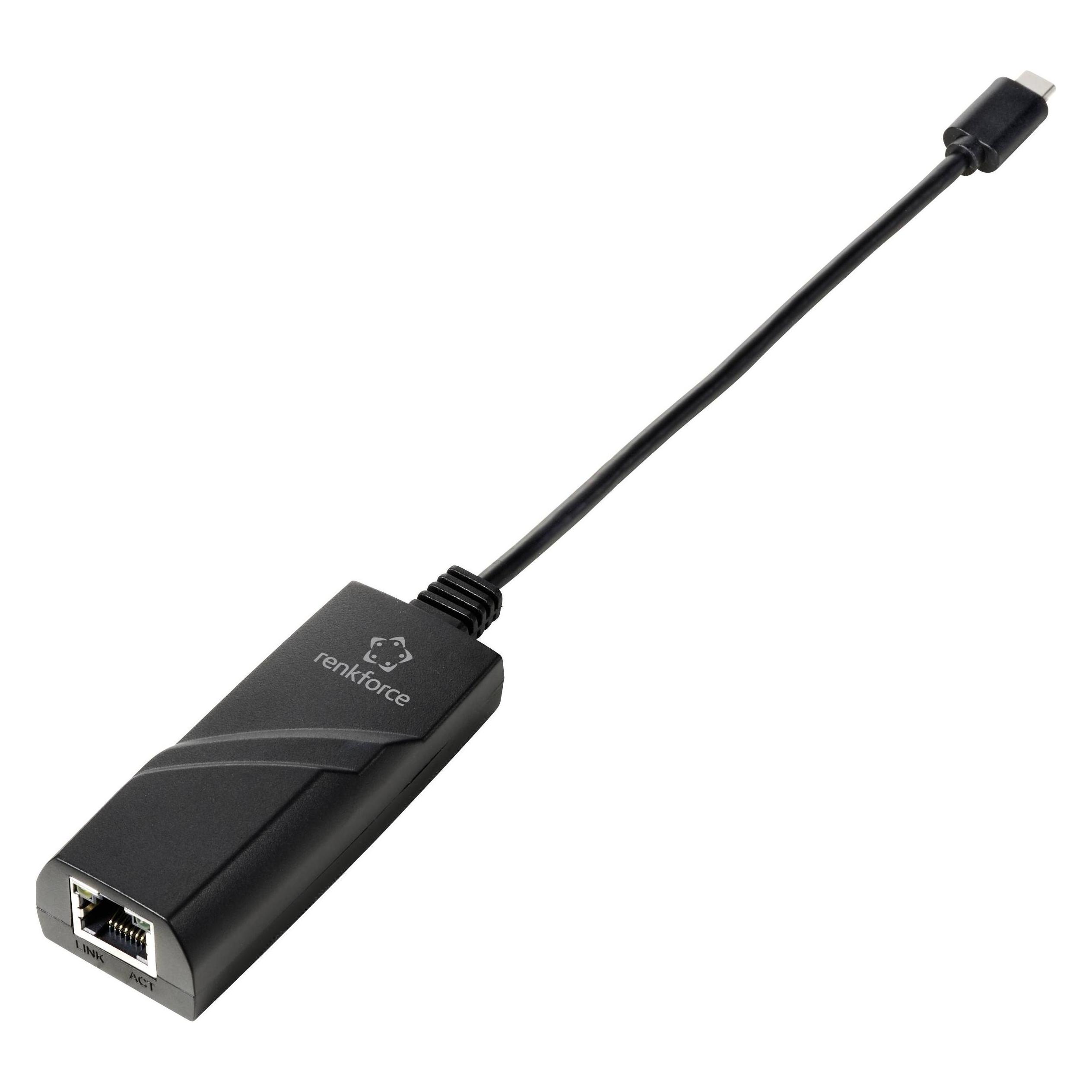 Renkforce RF-TCA-330 Netzwerkadapter 1000 MBit/s USB-C 5Gbps, LAN (10/100/1000 (USB-C, RJ45 Gigabit Ethernet (1x)) (RF-6032274)