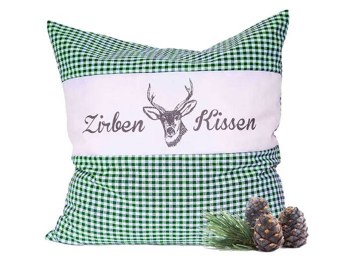 Zirbenkissen Vichy Grün 30 x 30 cm