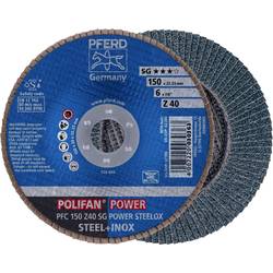 PFERD TOOLS 67784150 PFC 150 Z 40 SG POWER STEELOX Fächerschleifscheibe Durchmesser 150 mm Bohrungs-Ø 22.23 mm Körnung (num) 40 Edelstahl, Stahl 10 St.