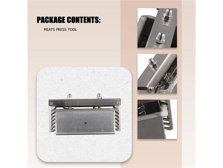 ABKP-2X outil de presse à viande outil de pressage outil de cuisine, acier inoxydable, rectangle, outil de formage pour brique de bœuf faite maison
