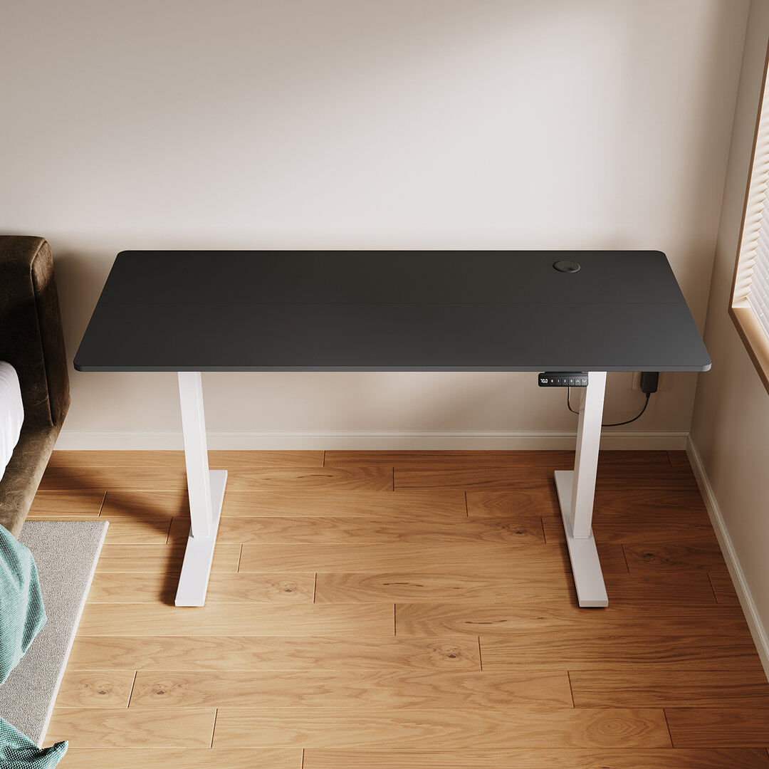 Inbox Zero 140*60*1.5cm, Weight - Bearing Electric Height - Adjustable Desk Black