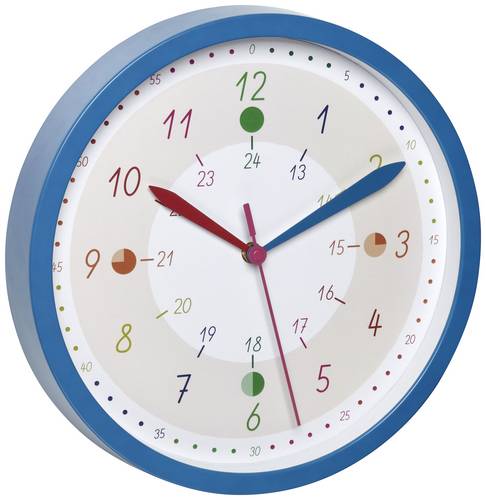 TFA Dostmann 60.3058.06.90 Quarz Wanduhr 30.8cm x 44mm Blau