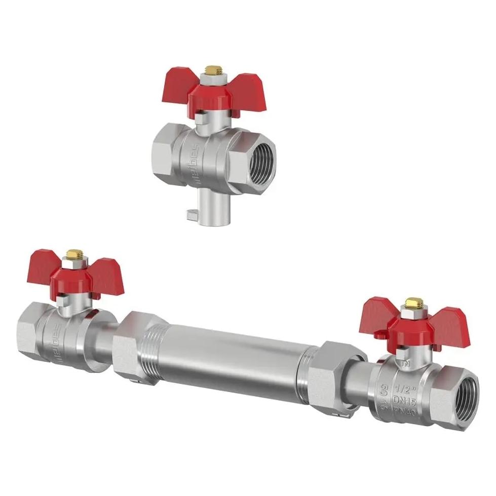 Flamco Erstausrüsterbausatz Kugelhahn DN15 universal, Zählerersatzstück 110mm (M1278601)