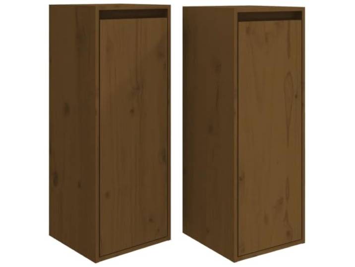 Helloshop26 2er Set praktische und dekorative Wandschränke 30x30x80 cm Kiefer massiv honigbraun 02_0048099