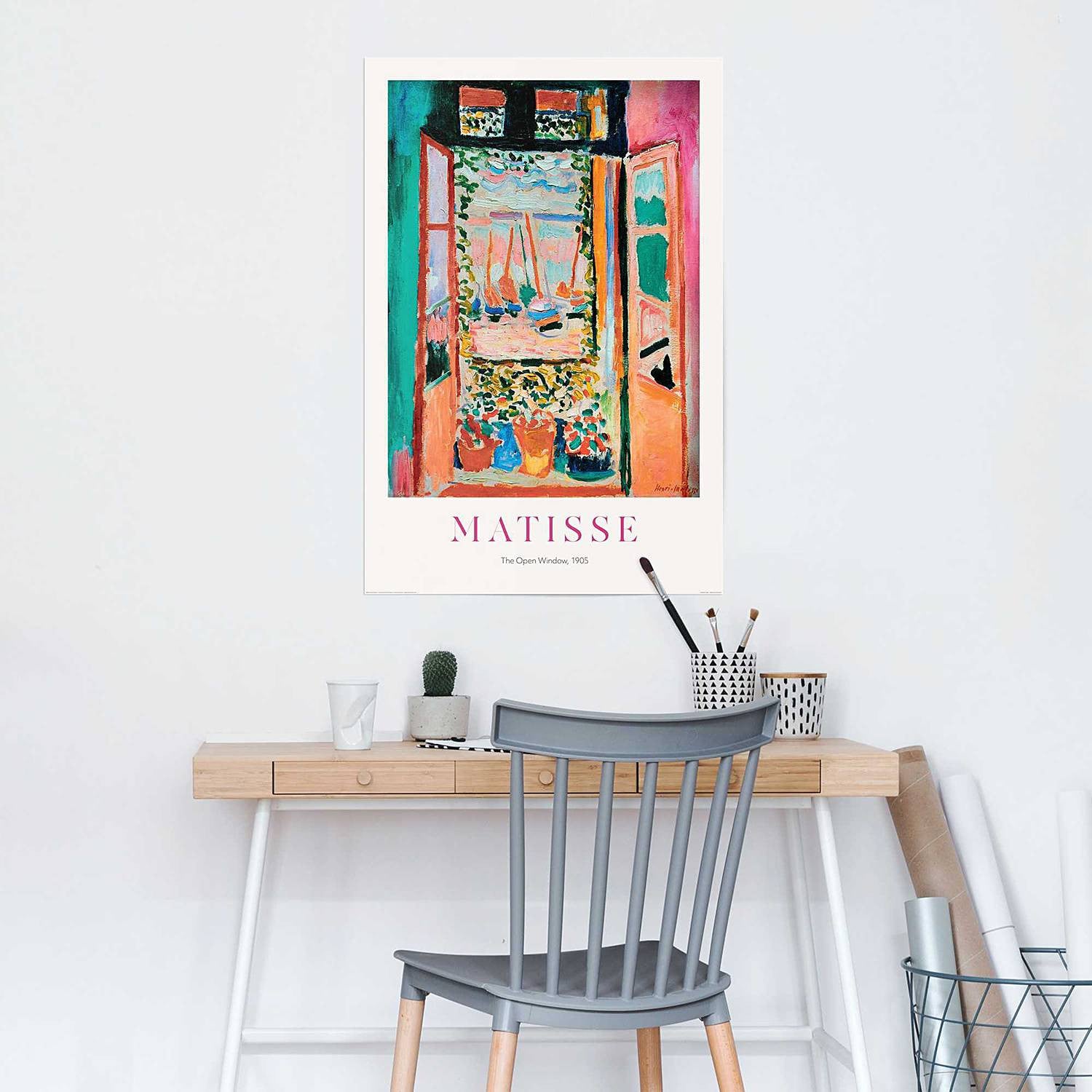 home24 Matisse Window abstracte poster in meerdere kleuren, 61 x 92 cm
