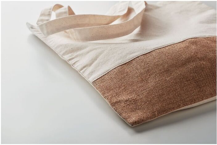 Sac à provisions personnalisable en jute INDIA TOTE beige