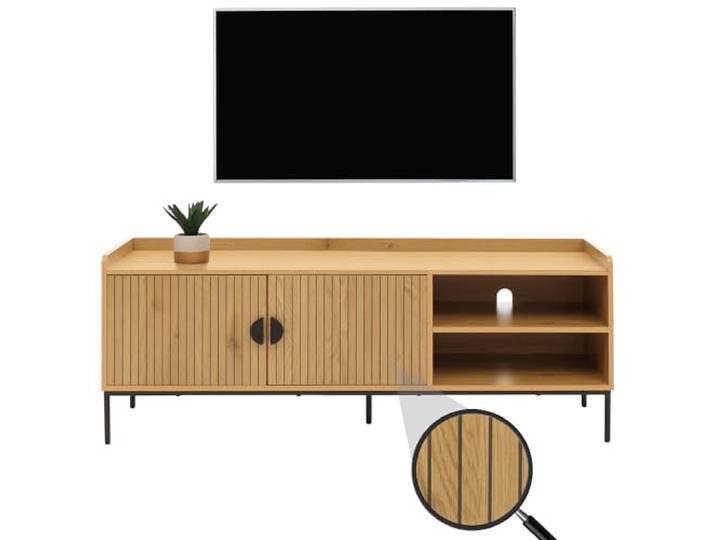 Mendler TV-Rack HWC-O39 Melamin MDF 56x150x40cm - Natur
