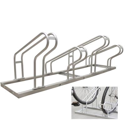 Baumarktplus Fahrradständer für 4 Fahrräder höhenversetzt 140 x 45 cm Stahl feuerverzinkt grau 2x2 Bodenparker Reihenparker