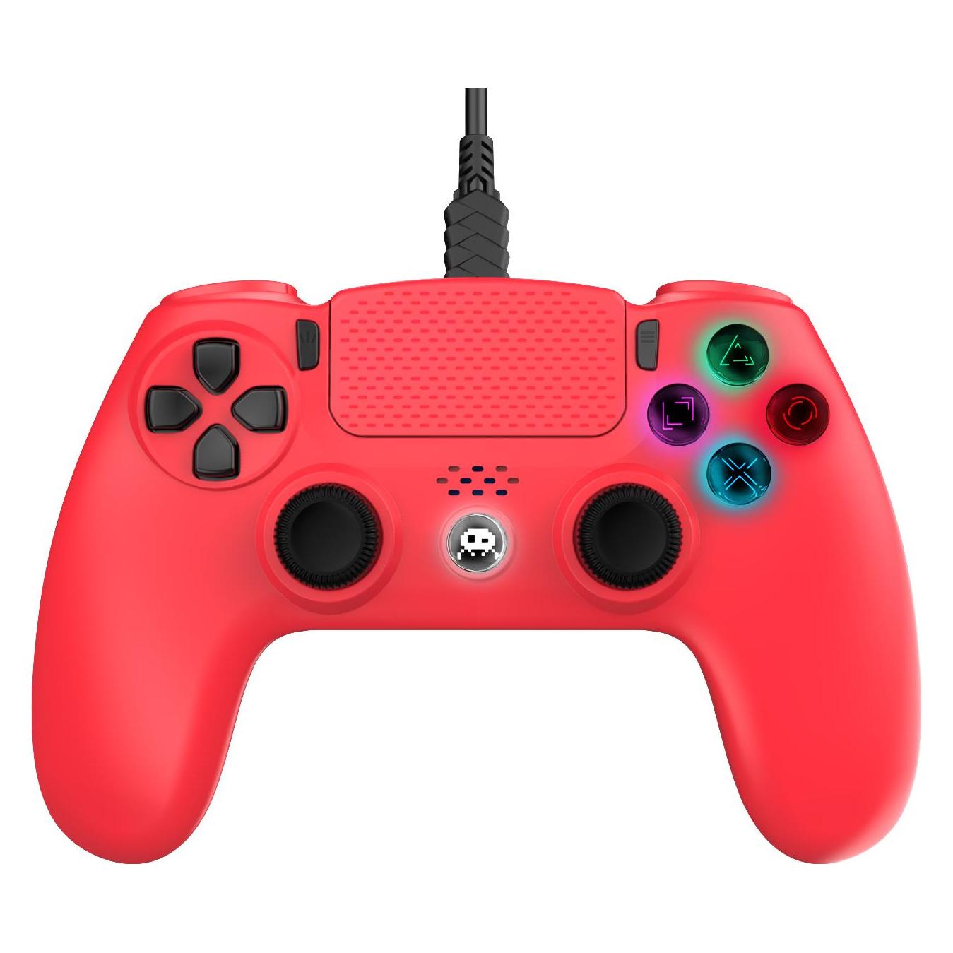 Trade Invaders Freaks And Geeks - Kabelgebundener Controller für PS4 mit 3M Kabel - Rot (PS4) (140061h)