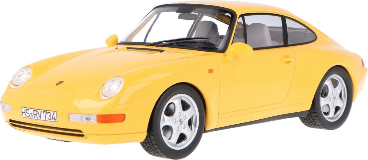 Norev Porsche 993 Carrera Coupe 1994 Geel Schaalmodel voor Volwassenen