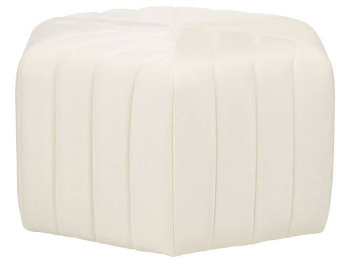 Pouf en velours blanc crème d 53 cm MURIETTA