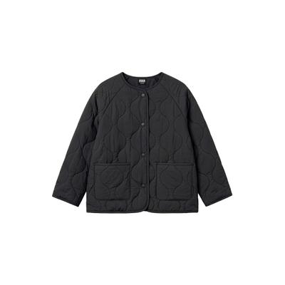 Langmantel URBAN CLASSICS "Urban Classics Girls Quilted Jacket", Mädchen, Gr. 110/116, schwarz, 100% Polyester, Mäntel