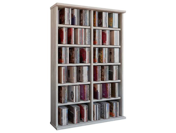 Livetastic Cd-Regal, Eichefarben, Holzwerkstoff, 10 Fächer, 60x92x18 cm, Wohnzimmer, TV Möbel, CD-Regale