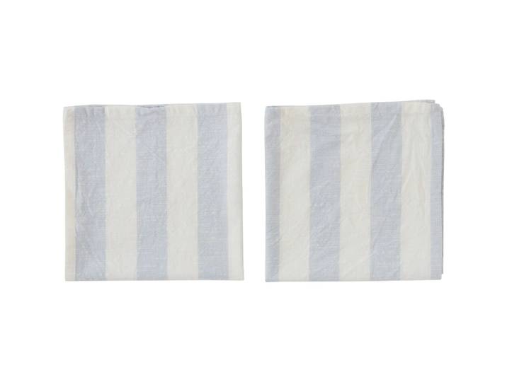 OYOY Serviette Striped 45x45 cm Lot de 2 Ice Blue