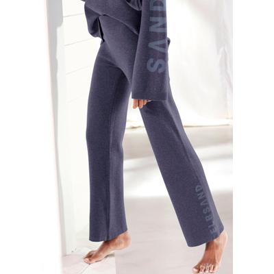 Strickhose ELBSAND, Damen, Gr. 40/42, N-Gr, blau (blau meliert), Feinstrick, Obermaterial: 50% Polyester, 50% Viskose, meliert, unifarben, bequem, Hosen, aus hochwertigen Strick