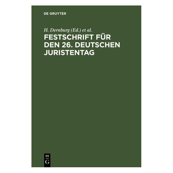De Gruyter Festschrift für den 26. Deutschen Juris (67772523)