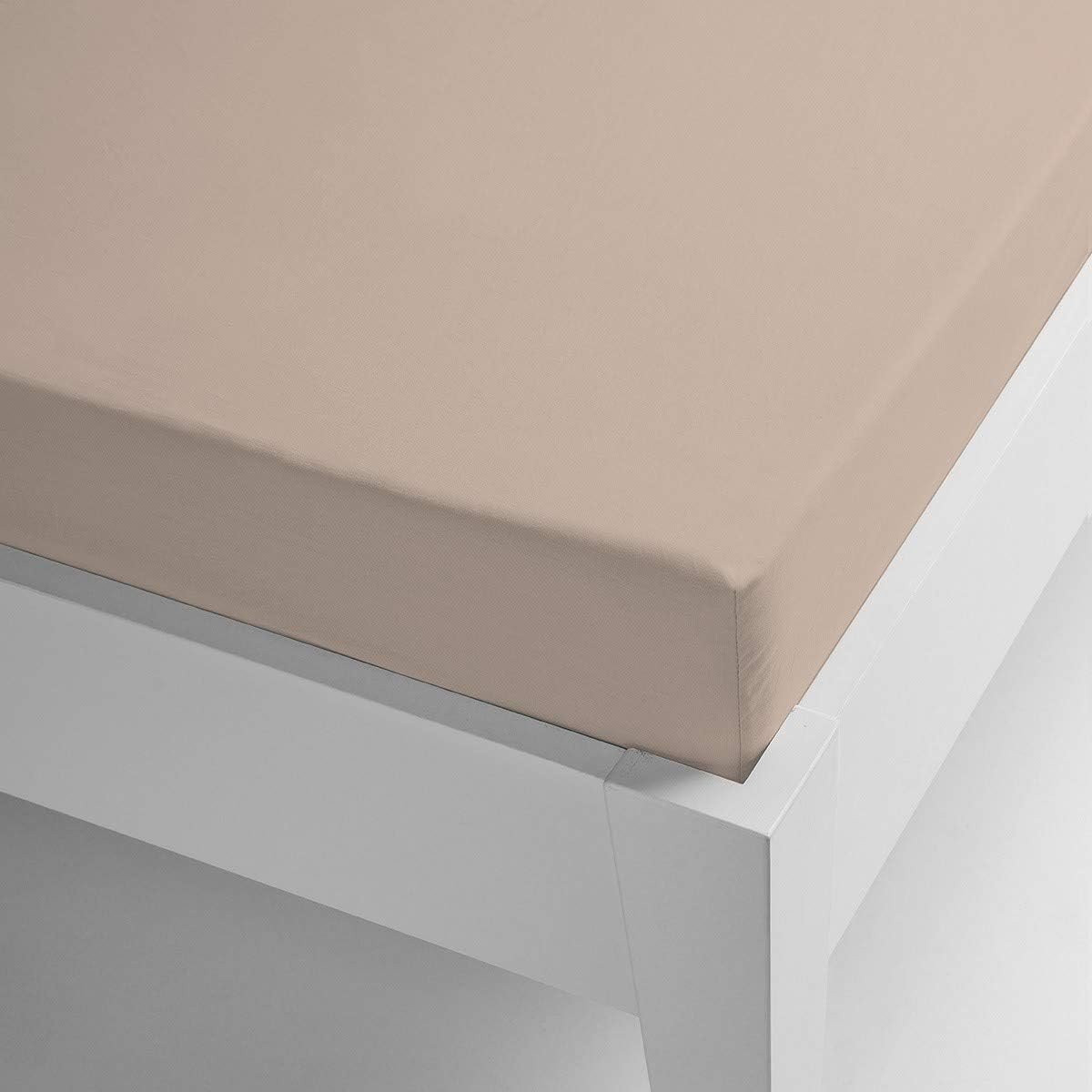 Merkloos Hoeslaken Microvezel - Beige - 90x200 cm