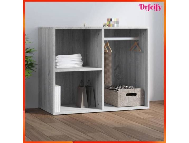Armoire de dressing - Ayhao - Sonoma gris - 80x40x65 cm - Bois d'ingénierie - Design contemporain