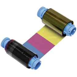 Evolis, Beschriftungsband, Farbbandrolle (YMCKO) für badgy200 Kartendrucker (Gelb, Schwarz, Gelb, Schwarz)