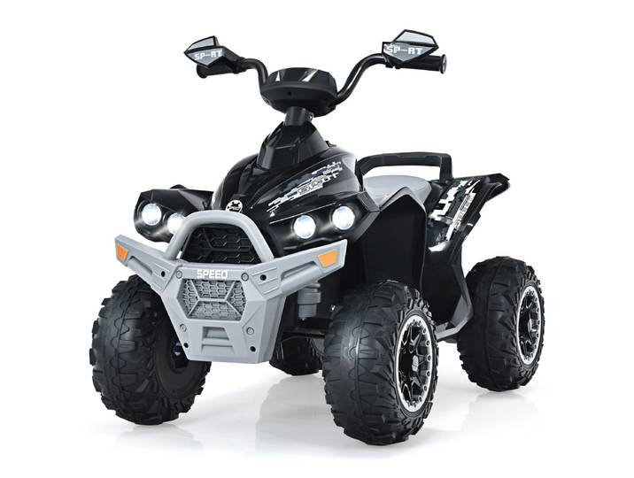 Elektrische Quad voor Kinderen 12 V met Muziek Claxon en LED-Koplamp Kinderquad 2,2-4,3 km/u voor Peuters Vanaf 3 Jaar (Zwart)
