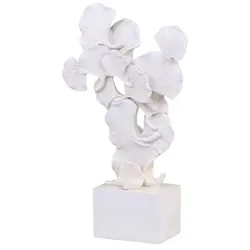 Chic Antique Ginkgo Dekor auf Fuss, H27/L17/B6 cm, creme