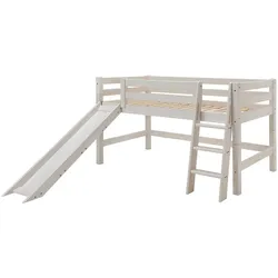 Infanskids halbhohes Bett mit schräger Leiter und Rutsche