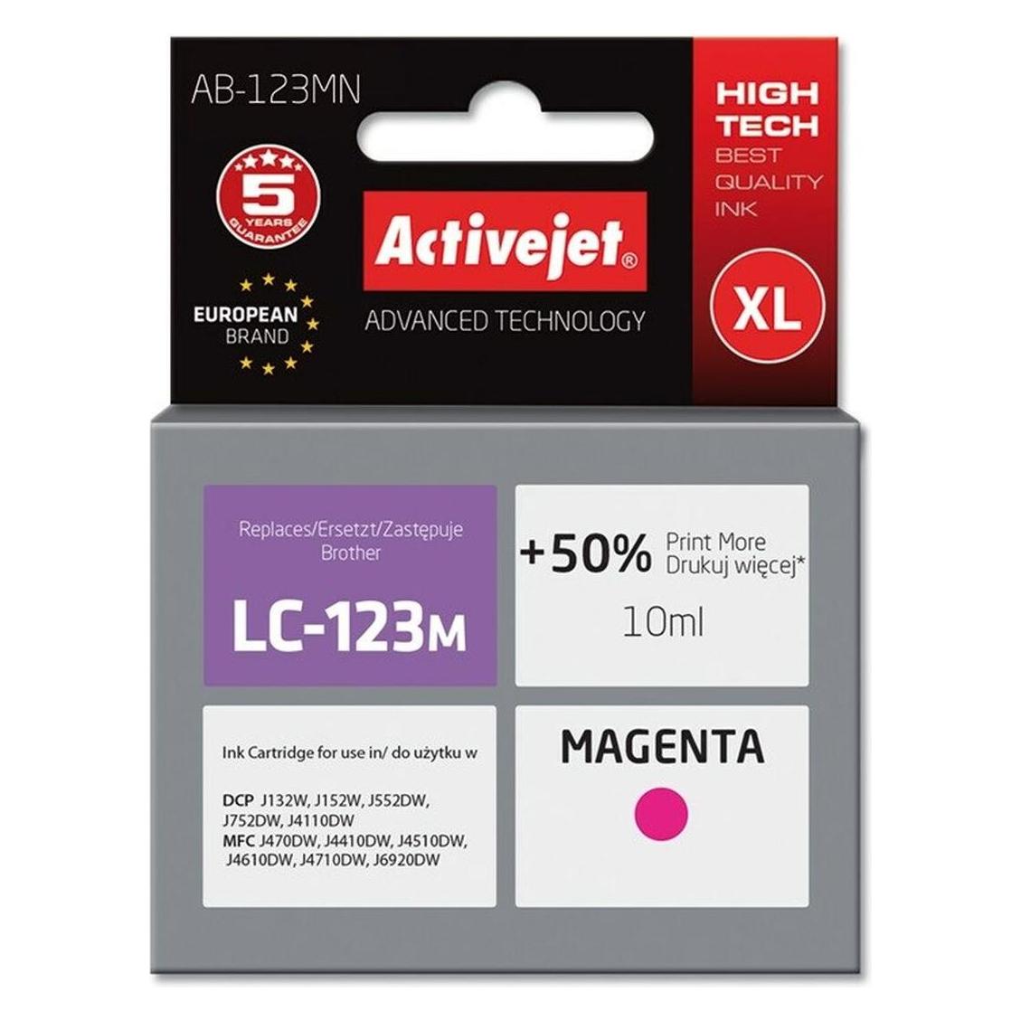 Activejet AB-123MN Druckerpatrone (e) Kompatibel Hohe (XL-) Ausbeute (M) (AB-123MN)