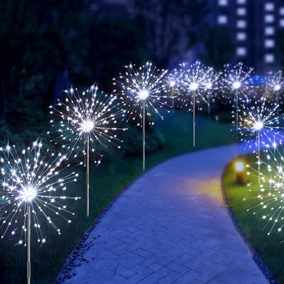 Perfect Picks Market Solar Firework Lights Waterproof Outdoor Dandelion Garden Lights For Landscape Decor white 2pcs