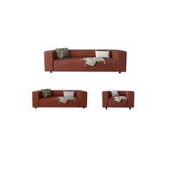 S-STYLE Polstergarnitur 3+2+1  Oskar ¦ rot ¦ Maße (cm): B: 175 H: 65