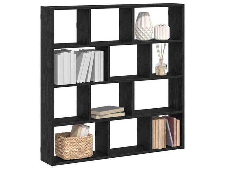 Étagère cube murale 12 compartiments noir bois d'ingénierie 860005