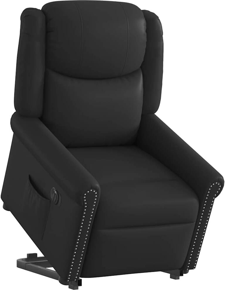 vidaXL Fauteuil inclinable électrique noir brillant similicuir