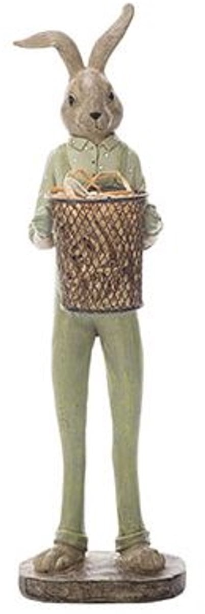 Cosy @ Home Paashaas Mand Groen Kunststof B/D/H: 13 x 11,5 x 39 cm