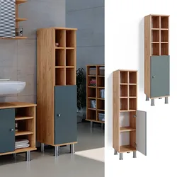 Vicco Midischrank Hochschrank Badschrank Fynn Eiche Grün große Tür Badmöbel