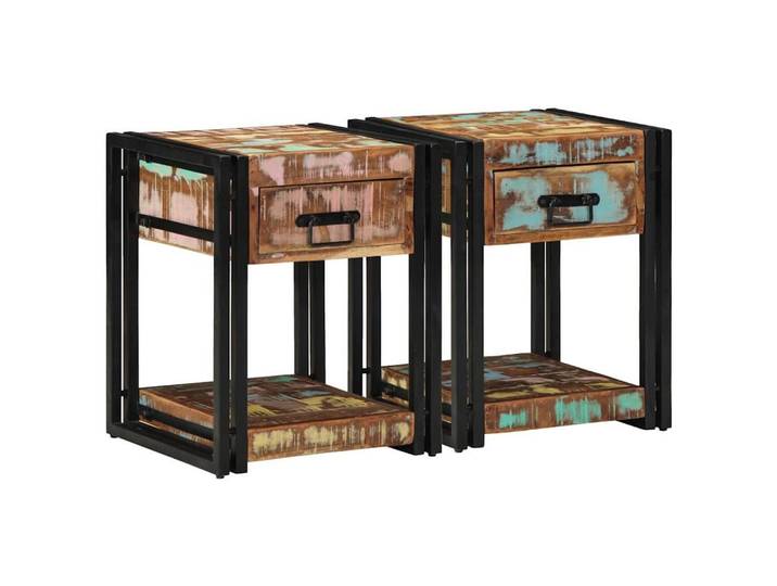 vidaXL Nachttisch Nachttisch 2 stk. Mehrfarbig 40 x 40 x 50 cm (2-St)