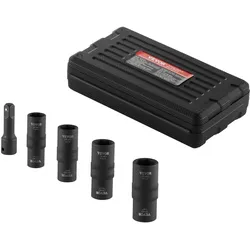 VEVOR Radmuttern Schlagsteckschlüsselsatz, 12,7 mm Antrieb, metrisch & SAE, 6-Kant-Klappsteckschlüsselsatz, insgesamt 4 Radmutterngrößen, CR-MO-Stahl-Radsteckschlüsselsatz mit Aufbewahrungskoffer