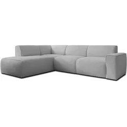 ECKSOFA L Form Didim Hellgrau 292/220/78 cm – großes Sofa stilvoll & bequem L