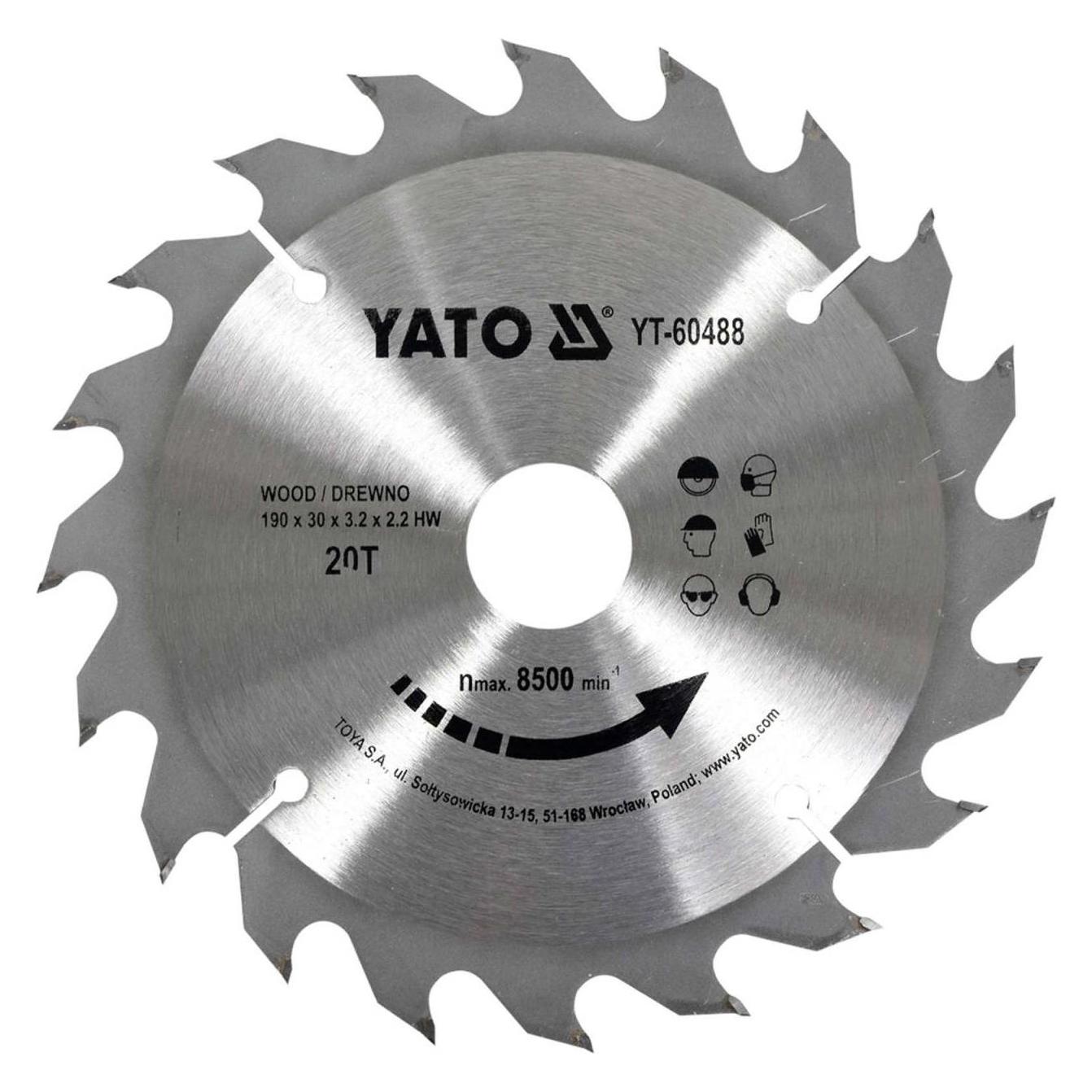 Yato Profi HM Kreissägeblatt für Bauholz nagelfest 190x30 20T YT-60488 (YT-60488)