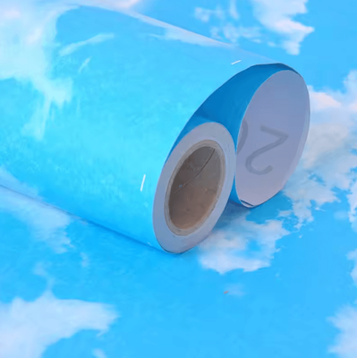 Inspire Curations Blue Sky 3D Peel And Stick Wall Mural blue Sky White Cloud 60cmx300cm