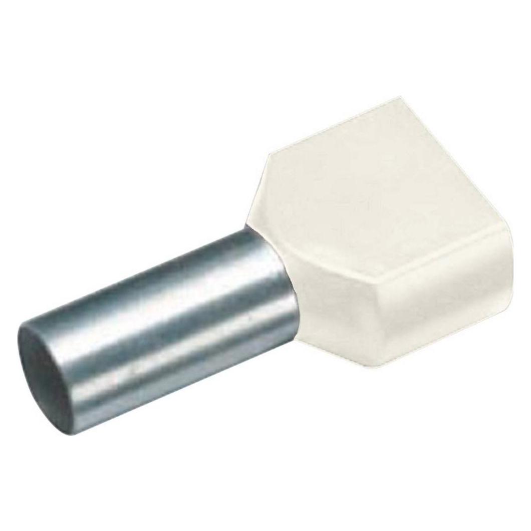 Cimco Zwillings-Aderendhülse 10 mm² 14 mm Teilisoliert Elfenbein 18 2452 100 St. (18 2452)