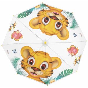 Idena Regenschirm 50114, Tiger, bunt, manuell, Ø 83 cm, 66 cm, Stockschirm