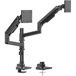 Wiltec Zweifach Monitorhalterung Schreibtisch bis 20kg Monitorhalter VESA (Tisch, 10 kg), Monitor Halterung, Schwarz