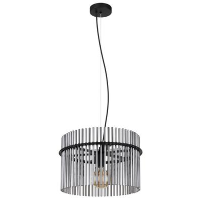 GLOBO LIGHTING Pendelleuchte "GORLEY", schwarz (schwarz matt), 1, Ø 40cm H: 150cm, 1 Stk., Leuchten, Design Glasstäbe, Deckenlampe, Wohnzimmer, Esszimmer, Hängeleuchte, Pendelleuchte