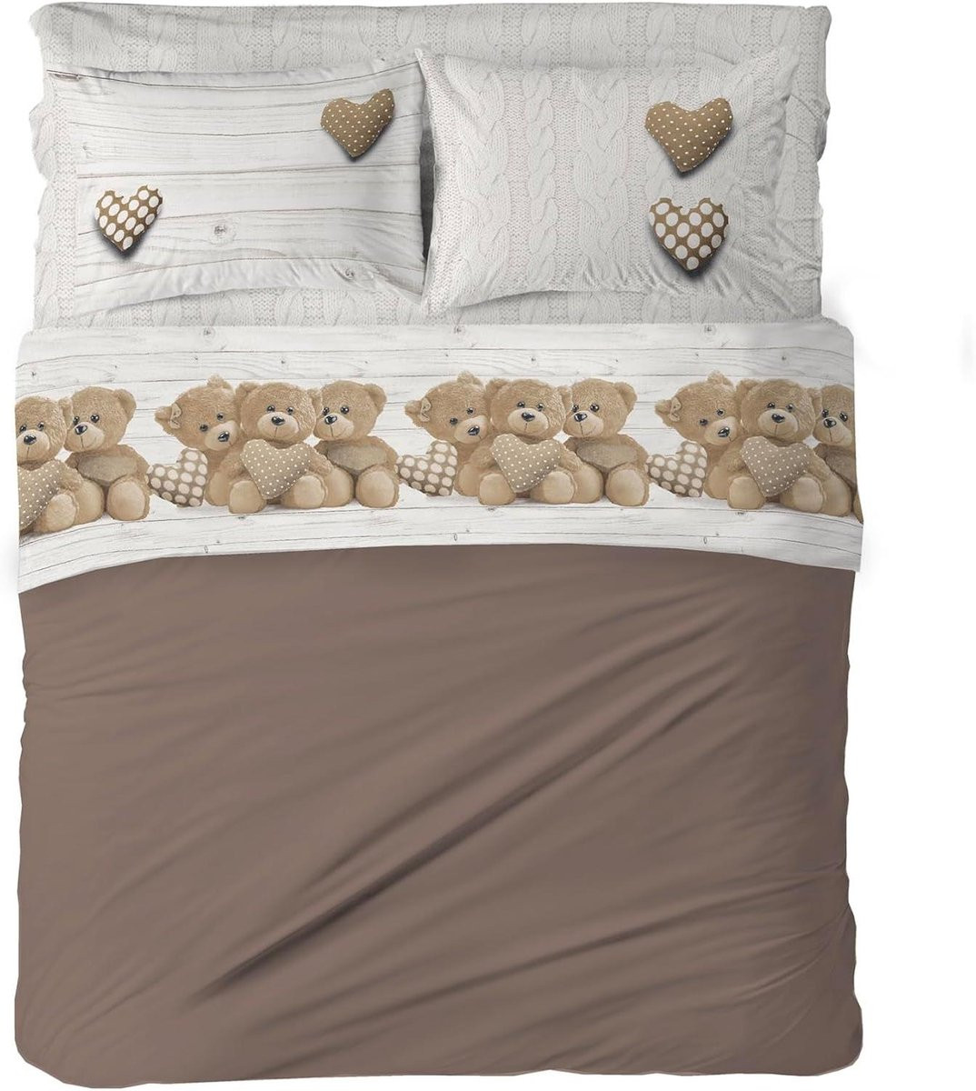 Beige Beddengoed Set van 100% Katoen voor 180x200 cm