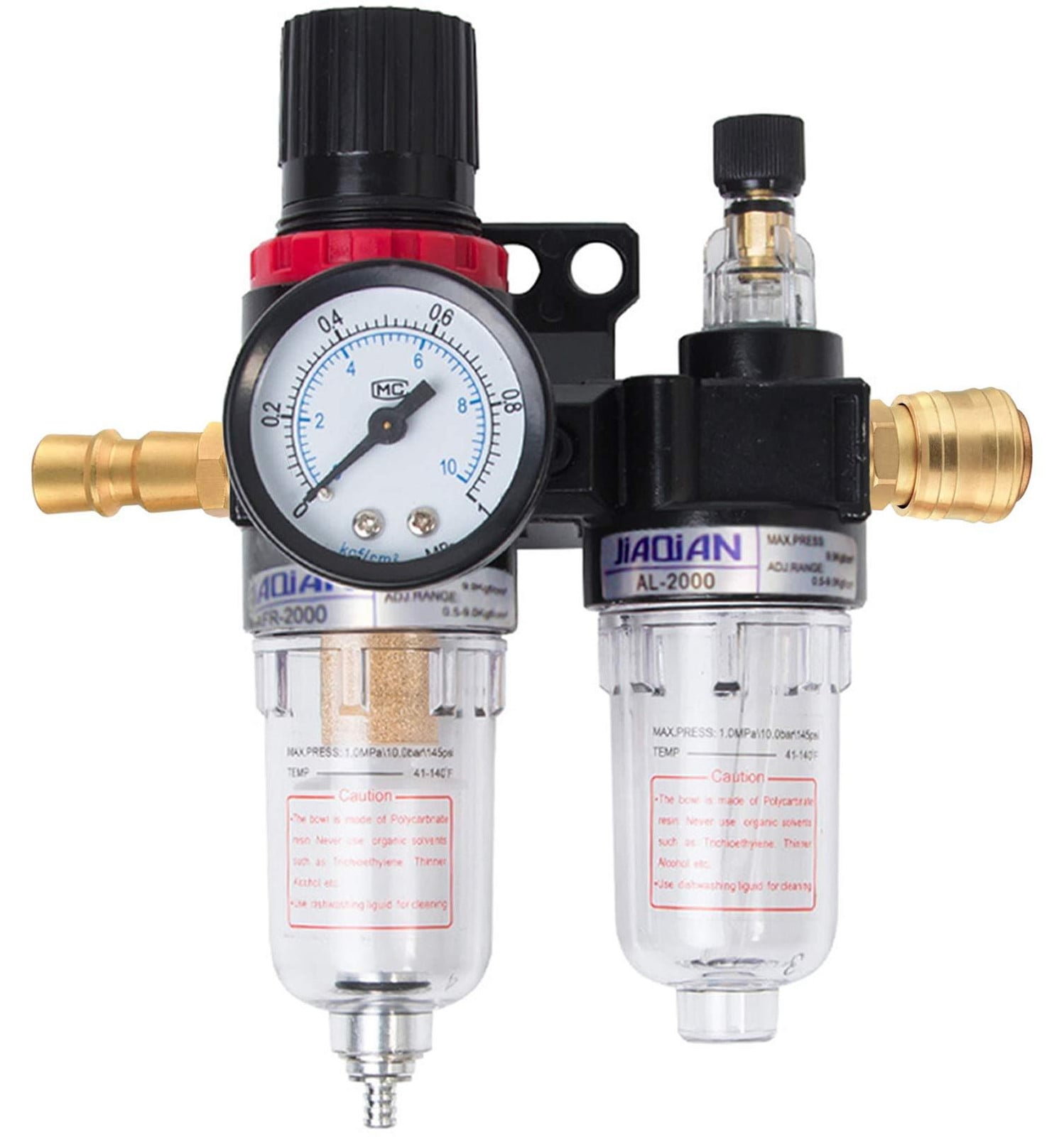 Selius Drukregelaar met manometer en waterafscheider voor compressor